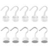 exatta 10 pezzi Ganci Magnetici,Bianco Ganci Magnetici,Potente Neodimio Magnete Gancio,Magnete con Gancio per Cucina Camera da letto Bagno Armadietti Calamita da frigo