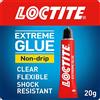 Loctite Extreme Glue, colla trasparente flessibile multiuso con resistenza agli urti e agli agenti atmosferici, colla per riparazione con formula gel antigoccia, colla forte per interni ed esterni, 1