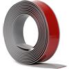 EFUTURETIME Striscia di Soglia 4 Metri × 4 cm, PVC, Autoadesiva, Grigio | Profilo di Transizione, Altezza 3,5 mm, per Pavimenti, Porte e Finestre