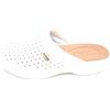 Fly Flot | Woman Professional, Zoccoli Sanitari Donna, Ciabatta con Tomaia in Pelle Forata, Sottopiede in Cuoio, Bianco, 36