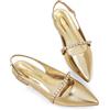 Zhabtuc Slingbacks Donna Sandali eleganti alla moda classica a punta Womens Flat Pointed Toe Slingback Shoes Punta Appuntito Cinturino Regolabile Sandali