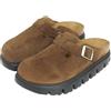 Birkenstock Scarpe Donna Sabot Boston PAP Chunky in Suede Dark Tea/Black Taglia Scarpa: 38