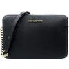 Michael Kors Jet Set, Borsa a tracolla con logo, Nero/Oro