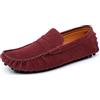 YUKTOPA Mocassini Penny da uomo in pelle scamosciata per uomo scarpe da guida casual, Borgogna, 45 EU