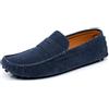 YUKTOPA Mocassini Penny da uomo in pelle scamosciata per uomo scarpe da guida casual, blu navy, 49 EU