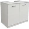 Mama Store Copricolonna Mobile in Kit da Montare Sottolavabo con 2 Ante Bianco Artico, L. 70cm x P. 46cm x H.62cm