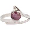 Jewels and Art Emporium Anello in argento Sterling 925 placcato al rodio con rubino rosa naturale