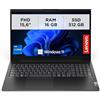 Lenovo V15 G5 IRL, Laptop professionale 15.6 Full HD con processori Intel i7, memoria RAM DDR5 16GB e archiviazione SSD Rapida 512GB, Windows 11 Pro - Nero