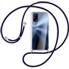 SIMao Cover Collana per Cellulare Compatibile con Realme 7 5G, Custodia Trasparente Silicone con Cordino Necklace Case Antiurto Protettivo Cover Custodia da Collo Custodia con Cordino, Blu