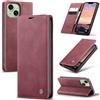 Azororo Cover per iPhone 15 Plus 5G, Premium PU Pelle Custodia, Magnetica Carta Fessura Portafoglio Case, Flip Cavalletto Custodia per iPhone 15 Plus - Vino Rosso