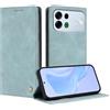 TAUYN Cover Custodia Folio in Pelle per Oppo A7 Pro Max | Design a Flip Magnetico Premium PU Pelle Antiurto Wallet Case, con Supporto & Porta Carta Protezione Completa. Azzurro chiaro