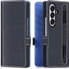 VISOUL Samsung Z Fold 7 Custodia a portafoglio con Slot per S-Pen, Custodia a Libro in Vera Pelle con Slot per Carte per Galaxy Z Fold 8 Ultra (Nero+Blu, per Galaxy Z Fold 8 Ultra)