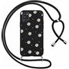 Foonary Cover con Cordino per Samsung Galaxy A31 4G 6,4, Custodia con Laccio Collana Tracolla Aesthetic Smile Disegni Morbido Antiurto TPU Necklace Protettiva Corda Case per Samsung A31 4G, Fiori 1
