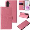 LBH Custodia per telefono cellulare per Samsung Galaxy A36 5G, con funzione stand, motivo fiori e farfalle, protezione a 360 gradi, chiusura magnetica, colore rose gold