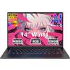 Ruzava Computer portatile da 14 pollici, Celeron N5095, fino a 2,9 GHz, 8 GB RAM, 256 GB SSD, TF, 1 TB, LPDDR4, Win11, 5G, WiFi, 1920 x 1080, FHD mini HDMl, pellicola protettiva spagnola, nero, corpo