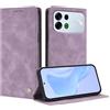 TAUYN Cover Custodia Folio in Pelle per Oppo A7 Pro Max | Design a Flip Magnetico Premium PU Pelle Antiurto Wallet Case, con Supporto & Porta Carta Protezione Completa. Viola