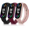 Tobfit 3 Pezzi Cinturino di Ricambio Morbido per Xiaomi Mi Band 6/Mi Band 6 NFC/Mi Band 5/Amazfit Band 5, Regolabile