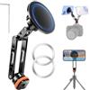 EEEKit Supporto magnetico in alluminio per treppiedi con attacco da 1/4 & Cold-Shoe, pieghevole a 180°, supporto magnetico regolabile per smartphone, ideale per vlogging, live streaming e viaggi