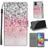 TOMYOU Cover per Samsung Galaxy A51 / M40S, argento e rosa | Antiurto Protettiva Portafoglio, Slot per Schede, Magnetica, Custodia in Pelle PU, Libro Flip,Funzione Stand