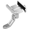 LEIOSHOP Porta Cellulare Moto Per Zontes 368G 703F 350R 350V 350S 350T 310 350 R/X/M ZT310R ZT125 G1 125U Supporto Per Cellulare Da Moto Per GPS(Mirror Silver)