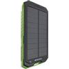 GBC Power Bank Solare 10000mAh, Batteria Portatile con LED e Bussola, 2 Porte USB, Ricarica di Emergenza, Verde/Nero