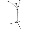 Tyvotrend Treppiede per cellulare con luce LED, 3000 - 6500 K, dimmerabile, a doppio braccio con testa di luce girevole a 360°, set di illuminazione fotografica, per cellulare, live stream, video, trucco