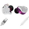 Yinyoo KZ ZS10 PRO - Cuffie con cavo USB C di tipo C, cuffie in-ear monitor, 4BA+1DD, 5 driver, auricolari con cavo USB C, suono Hi-Fi, bassi coinvolgenti, IEM per giochi (USB C con microfono, viola)