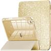 INFILAND Custodia per iPad Air 11 M2 2024/M3 2025/M4 2026, iPad Air 5a/4a generazione 2022/2020 11, custodia glitterata con retro trasparente, portapenne per bambine (oro starlight)