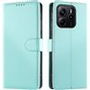 JUNETOP Cover per Xiaomi Redmi Note 14 4G, Custodia a Libro Verde Menta