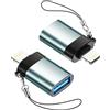 Anssan Adattatore Lightning a USB 2PCS, Adattatore da Lightning Maschio a USB Femmina, adattatore usb OTG per iPhone/iPad, Hub, Tastiera MIDI, Mouse, Tastiera, Fotocamera, Unità Flash, Disco USBC