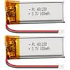 Uxney 3,7 V 3000 mAh Batteria LiPo ricaricabile, batteria al litio-polimero 401230 con protezione PCM, connettore Micro-JST 1,25 mm a 2 pin per ESP32, Arduino, NodeMCU, drone RC (confezione da 2)