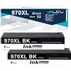 LCL Cartucce d'inchiostro Compatibile 970XL 970 XL 971XL 971 XL CN621AE | CN625AE High Yield (2 Nero) Sostituzione per HP Officejet Pro X451DN X451DW X476DN X476DW X551DW X576DW X576dn X677DW