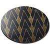 Destination Vinyl Ltd Tappetino per mouse rotondo - nero e oro geometrico Art Deco regalo ufficio - RM12545