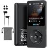 RUIZU Lettore MP3 64GB Bluetooth 5.3 Portatile con Tasti Fisici | Solo 30g, display da 1,8, fino a 80 ore di riproduzione, memoria espandibile MicroSD fino a 128GB.