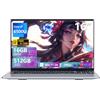KeeUiU Portatile PC 16 pollici, Core i7 6500U processore 16 GB RAM 512 GB SSD Notebook, Win 11 Laptop, grafica UHD, schermo FHD 1920*1200, tastierino numerico retroilluminato/Touch ID Computer portatile