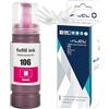 LCL 106 Magenta Inchiostro Alta capacità Compatible con Epson EcoTank 106 | Flacone di Inchiostro Compatibile con Epson EcoTank L7160 L7180 ET-7700 ET-7750 Stampante (1-Pack)