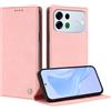 TAUYN Cover Custodia Folio in Pelle per Oppo A7 Pro Max | Design a Flip Magnetico Premium PU Pelle Antiurto Wallet Case, con Supporto & Porta Carta Protezione Completa. Rosa