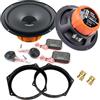 EvoTuning Kit Casse Altoparlanti Anteriori per Mini One Cooper R50 R53 Cabrio R52, compatibile con Hertz Dsk 165.3 Set 2 Woofer +2 Tweeter +2 Anelli Adattatori (No Cavi/connettori)