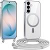 Kokio Cover Magnetica per Samsung Galaxy S26+/S26 Plus Case avec Cordino,Compatibile con MagSafe, Trasparente Morbido Custodia Paraurti Antiurto, Resistente all'us, Antigraffio, Argento