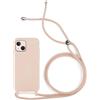 Max Power Digital Cover per Cellulare in Corda IPhone 13 Mini Custodia in Morbido Silicone con Cordino - Possibilità di Appenderla al Collo (IPhone 13 Mini, Nude)