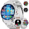 LIGE Smartwatch Uomo Con 3 Cinturini/1.43 AMOLED/400mAh, Orologio Con Chiamata Bluetooth, 24/7 Cardiofrequenzimetro SpO2, IP68 Impermeabile 124 Modalità Sportive Per Android iOS,SML6-S