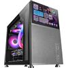 Mars Gaming MC-LCD, Case PC Compatto Micro-ATX, Display LCD IPS 8, Griglia Laterale, Superiore e Frontale Mesh, Finestra Laterale Vetro Temperato, Mini Torre Gaming Design Pannelli Modulari, Nero