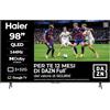 Haier Smart TV 98" QLED Full Array 4K UHD, Google TV, Dolby Atmos e Dolby Vision, HDR 10, Telecomando Smart, Google Assistant, Bluetooth 5.1, DBX TV, HDMI 2.1 x 4 H98S900UX