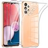 Phoona Cover per Samsung Galaxy A13 4G con 2 Pellicola Vetro Temperato, Antiurto Custodia Trasparente Ultra Sottile Silicone TPU Morbido Case Protettivo per Samsung Galaxy A13