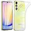 Phoona Cover per Samsung Galaxy A25 5G Custodia con 2 Pezzi Pellicola Vetro Temperato,Ultra Sottile Trasparente Silicone Protettiva Case per Samsung A25 Sottile Morbida Antiurto Cover