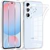 Phoona Cover per Samsung Galaxy S24 FE 5G Custodia con 2 Pezzi Pellicola Vetro Temperato,Ultra Sottile Trasparente Silicone Protettiva Case per Samsung S24 FE Sottile Morbida Antiurto Cover