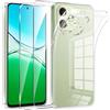 Phoona Cover per OPPO A5 Pro 4G/5G Custodia con 2 Pezzi Pellicola Vetro Temperato,Ultra Sottile Trasparente Silicone Protettiva Case per OPPO A5 Pro 4G Sottile Morbida Antiurto Cover