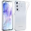 Phoona Cover per Samsung Galaxy A55 5G Custodia con 2 Pezzi Pellicola Vetro Temperato,Ultra Sottile Trasparente Silicone Protettiva Case per Samsung A55 Sottile Morbida Antiurto Cover
