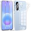 Phoona Cover per Samsung Galaxy A57 5G Custodia con 2 Pezzi Pellicola Vetro Temperato,Ultra Sottile Trasparente Silicone Protettiva Case per Samsung A57 Sottile Morbida Antiurto Cover