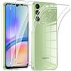 Phoona Cover per Samsung Galaxy A05S Custodia con 2 Pezzi Pellicola Vetro Temperato,Ultra Sottile Trasparente Silicone Protettiva Case per Samsung A05s Sottile Morbida Antiurto Cover